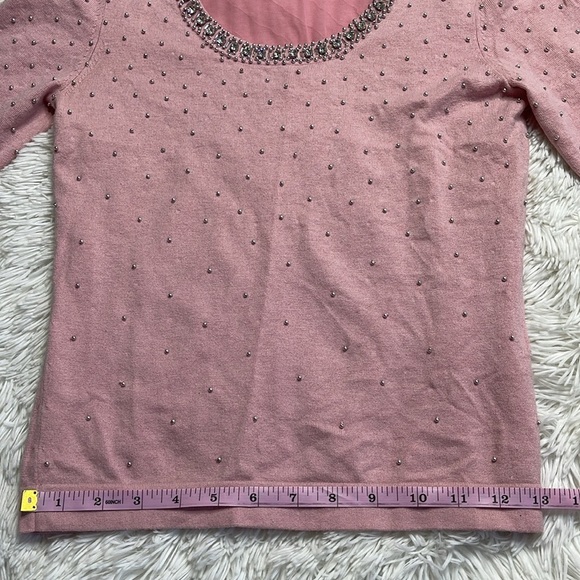 Boden Jeweled Neckline Pearl Studded Sweater - Picture 4 of 12